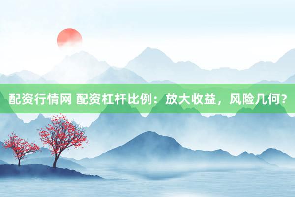 配资行情网 配资杠杆比例：放大收益，风险几何？
