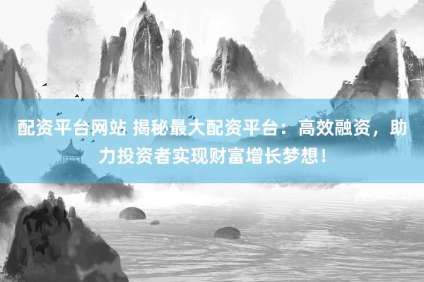 配资平台网站 揭秘最大配资平台：高效融资，助力投资者实现财富增长梦想！