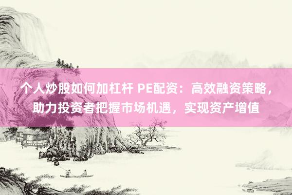 个人炒股如何加杠杆 PE配资：高效融资策略，助力投资者把握市场机遇，实现资产增值