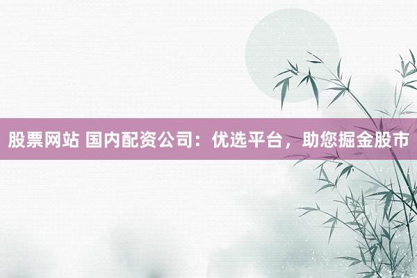 股票网站 国内配资公司：优选平台，助您掘金股市
