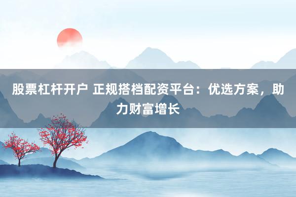 股票杠杆开户 正规搭档配资平台：优选方案，助力财富增长