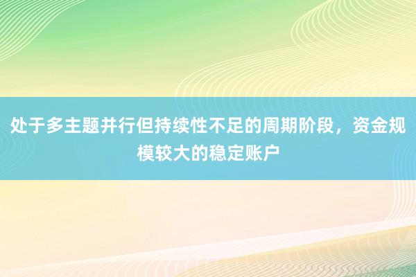 处于多主题并行但持续性不足的周期阶段,资金规模较大的稳定账户