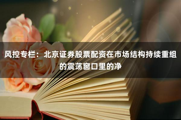 风控专栏：北京证券股票配资在市场结构持续重组的震荡窗口里的净