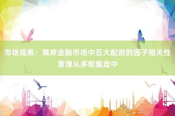 市场观察：离岸金融市场中五大配资的因子相关性管理从多轮复盘中