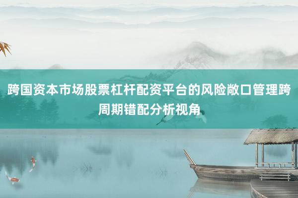 跨国资本市场股票杠杆配资平台的风险敞口管理跨周期错配分析视角