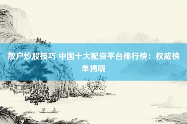 散户炒股技巧 中国十大配资平台排行榜：权威榜单揭晓