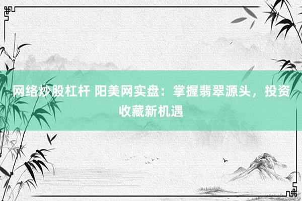 网络炒股杠杆 阳美网实盘：掌握翡翠源头，投资收藏新机遇