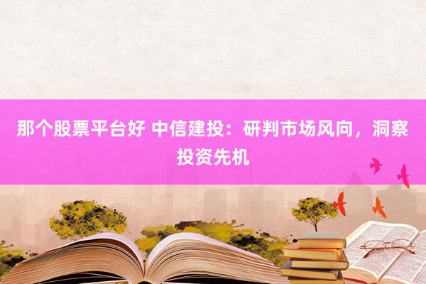 那个股票平台好 中信建投：研判市场风向，洞察投资先机