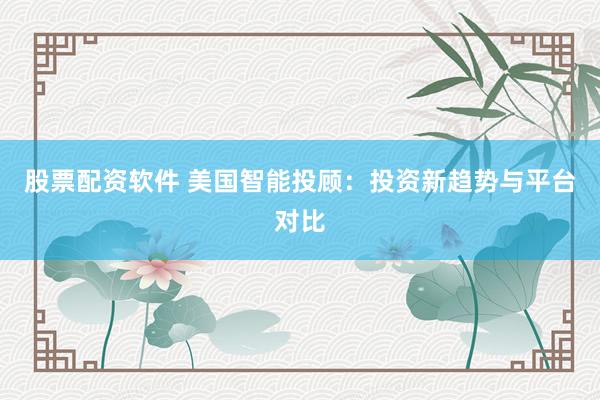 股票配资软件 美国智能投顾：投资新趋势与平台对比