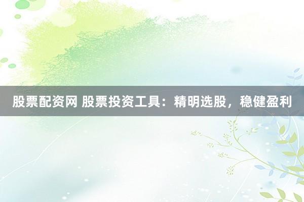 股票配资网 股票投资工具:精明选股,稳健盈利