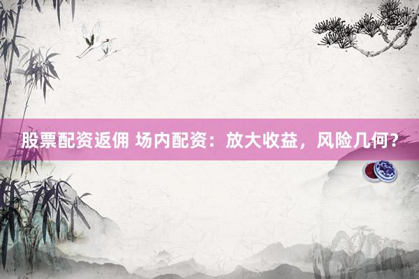 股票配资返佣 场内配资：放大收益，风险几何？