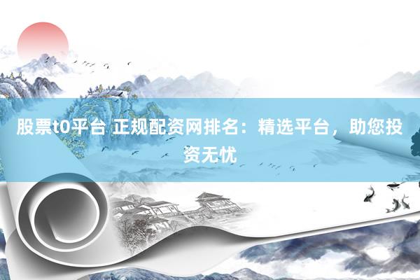 股票t0平台 正规配资网排名：精选平台，助您投资无忧